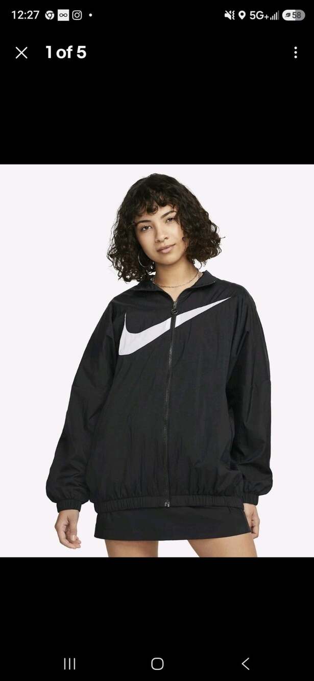 Nike Women's Sportswear Essential Woven Jacket Black DX5864-010 i